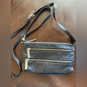 HOBO INTERNATIONAL CRISTEL BLACK LEATHER MINI BAG PURSE ADJUSTABLE STRAPS Read